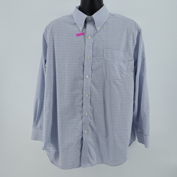 Lauren Ralph Lauren Mens Dress Shirt 18 34/35 XXL Classic Fit Check Plaid - Flaw - Picture 2 of 7